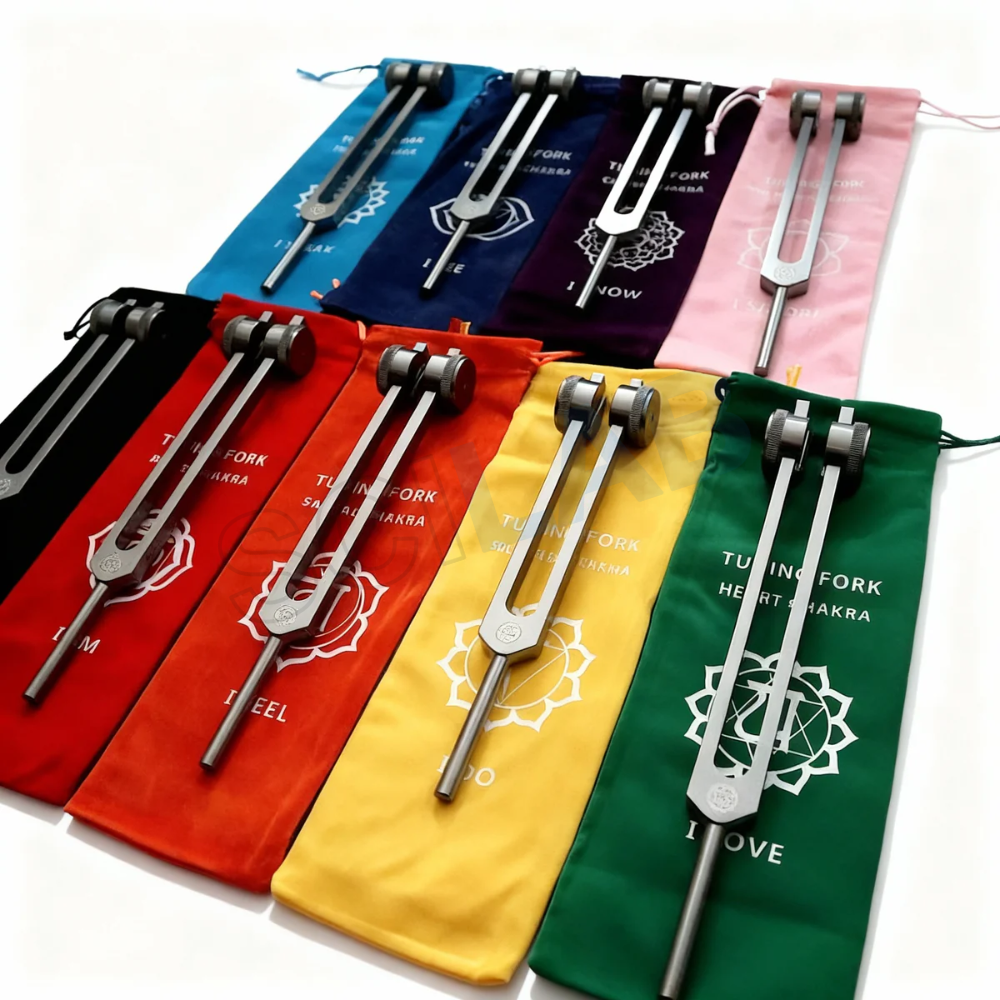 Solfeggio Tuning Fork Set - 9pc Chakra Tuning Fork for Healing - 0.25