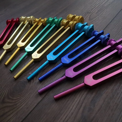 9pc Chakra Tuning Fork Set for Healing & Sound Therapy